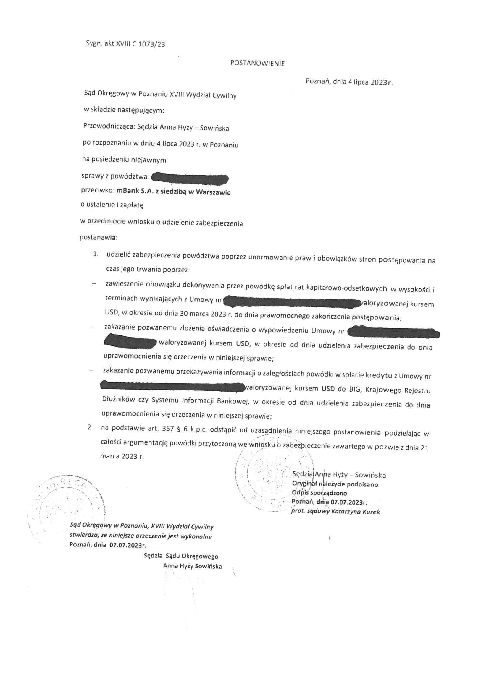 kredyt hipoteczny w dolarach wyrok