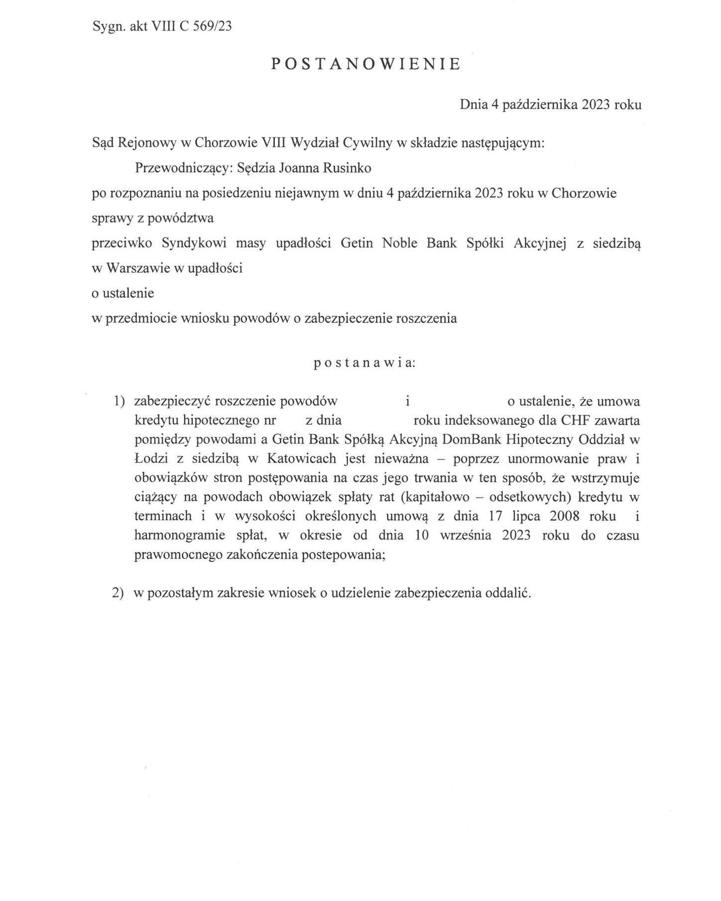 Wakacje Kredytowe Dla Frankowiczów Adw Łukasz Oleś 2008